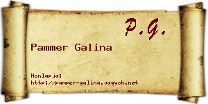 Pammer Galina névjegykártya